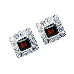 Kennedy Red Gemstone Stud Earrings for Everyday Glam