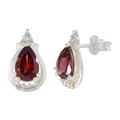 Isla Red Gemstone Stud Earrings for Everyday Glam