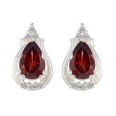 Isla Red Gemstone Stud Earrings for Everyday Glam Garnet Red Stud