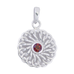 Greta Red Geometric Pendant Necklace for Everyday Glam Garnet Red Red