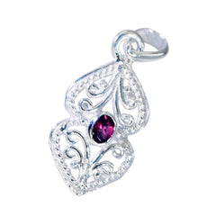 Inès Red Geometric Pendant with Intricate Design