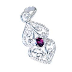 Inès Red Geometric Pendant with Intricate Design