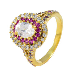 Zazlle Red Halo Engagement Ring with Gemstone Accent