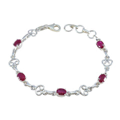 Addison Red Link Bracelet for Stylish Jewelry Lovers Ruby CZ Red