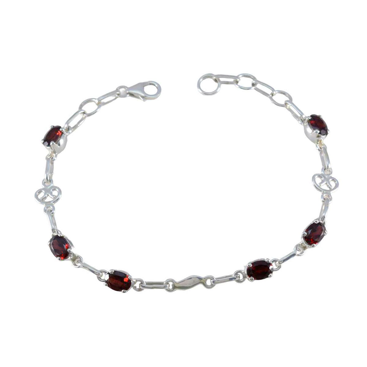 Aaliyah Red Links Retirement Bracelet - Stylish Gemstone Jewelry Garnet Red