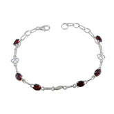 Aaliyah Red Links Retirement Bracelet - Stylish Gemstone Jewelry Garnet Red