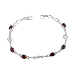Aaliyah Red Links Retirement Bracelet - Stylish Gemstone Jewelry Garnet Red