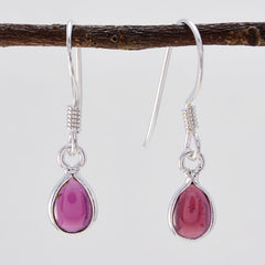 Milagros Red Minimalist Dangle Earrings for Everyday Wear