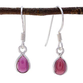 Milagros Red Minimalist Dangle Earrings for Everyday Wear Garnet Red Dangle