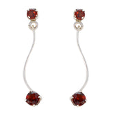 Ines Red Minimalist Stud Earrings for Everyday Glam Garnet Red Stud