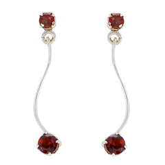 Ines Red Minimalist Stud Earrings for Everyday Glam Garnet Red Stud