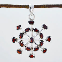 Daniela Red Modern Classic Pendant with Gemstones