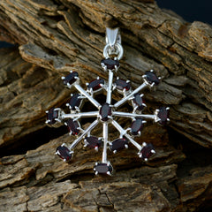 Daniela Red Modern Classic Pendant with Gemstones