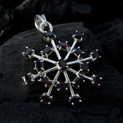 Daniela Red Modern Classic Pendant with Gemstones