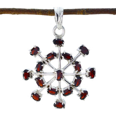 Daniela Red Modern Classic Pendant with Gemstones Garnet Red Red