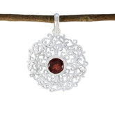 Noelia Red Retro Pendant with Intricate Design Garnet Red Red
