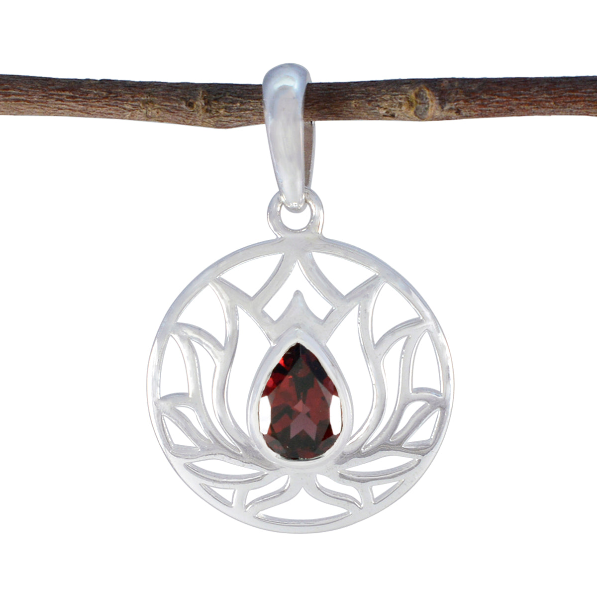 Camila Red Rope-Wire Dainty Pendant Garnet Red Red