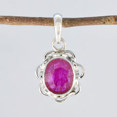 Yasmine Red Rope Pendant Jewelry with Gemstone Accent