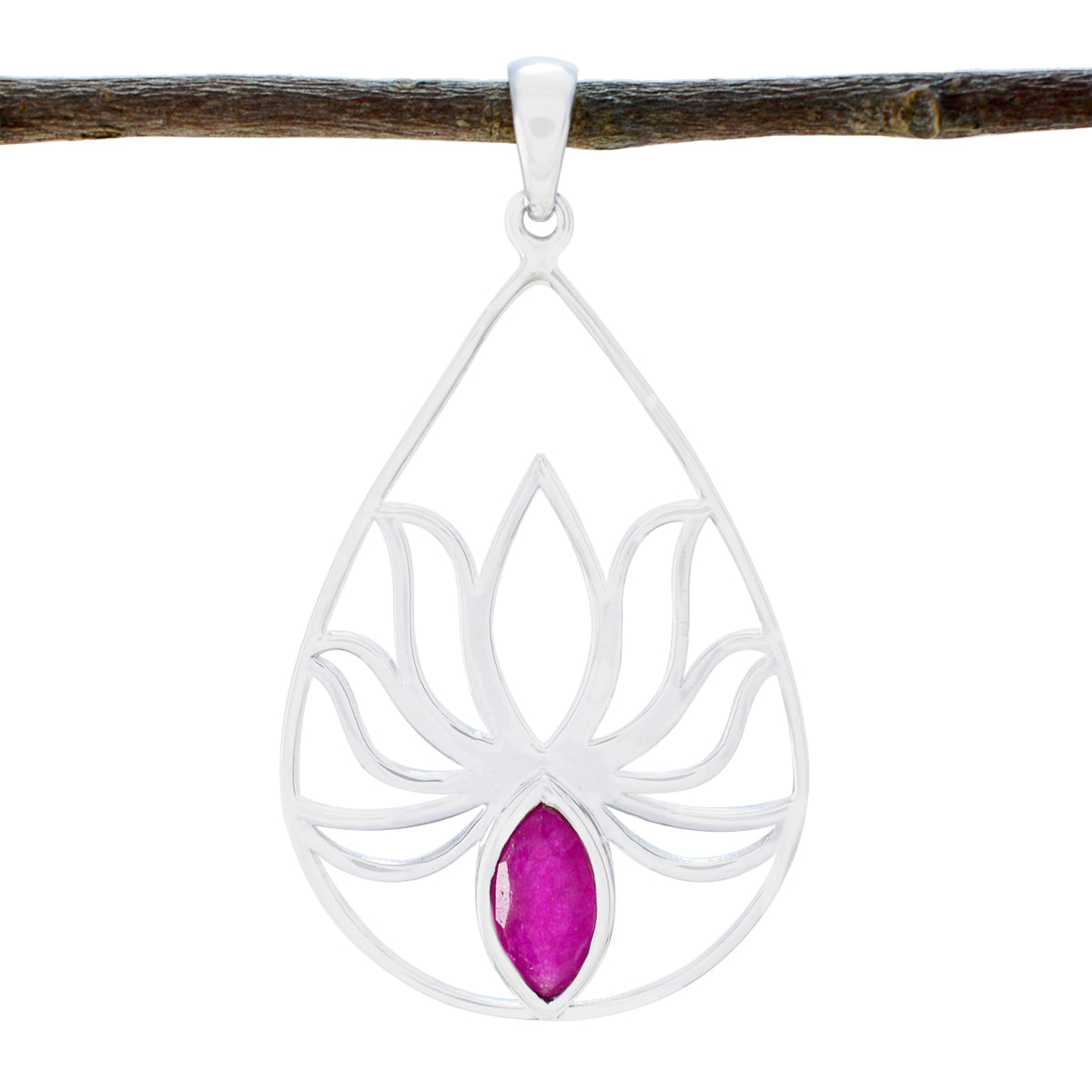 Evelyn Red Rope-Wire Dainty Pendant Indian Ruby Red Red