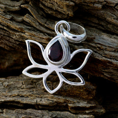 Jia Red Rope Pendant Necklace with Lotus Design