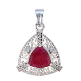 Putri Red Rope Pendant with Gemstone Elegance Indian Ruby Red Red
