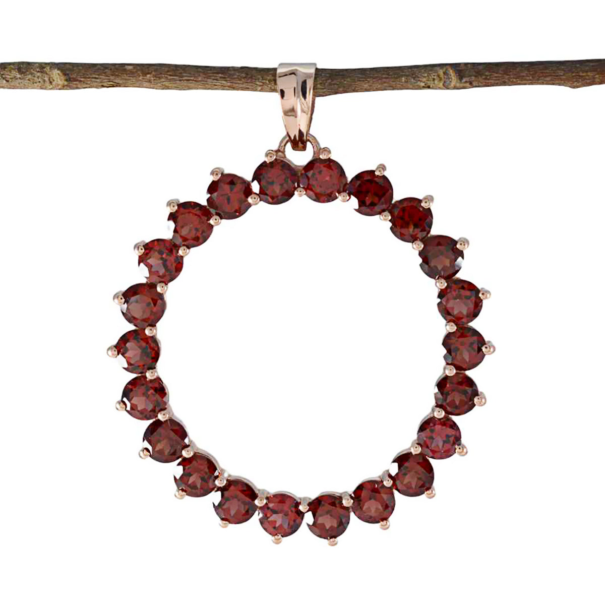 Dayana Red Signet Pendant Necklace for Glam Style Garnet Red Red