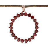Dayana Red Signet Pendant Necklace for Glam Style Garnet Red Red