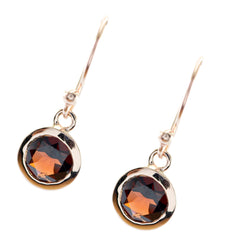 Natalie Red Solitaire Dangle Earrings for Glam Style