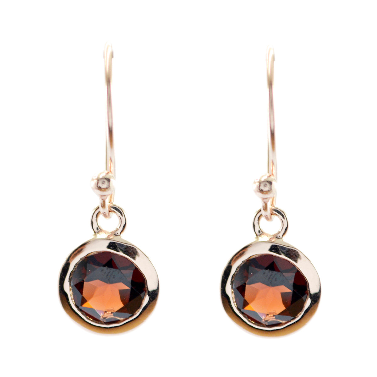 Natalie Red Solitaire Dangle Earrings for Glam Style Garnet Red Dangle