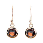 Natalie Red Solitaire Dangle Earrings for Glam Style Garnet Red Dangle
