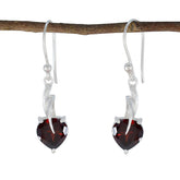 Nella Red Solitaire Dangle Earrings for Glam Looks Garnet Red Dangle