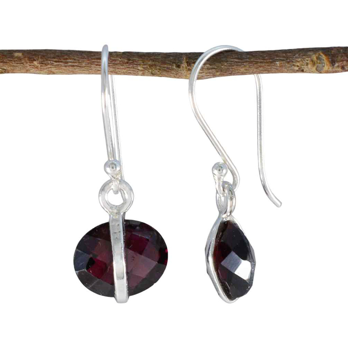 Lucia Red Solitaire Dangle Earrings for Glam Looks Garnet Red Dangle