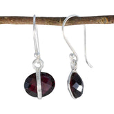 Lucia Red Solitaire Dangle Earrings for Glam Looks Garnet Red Dangle