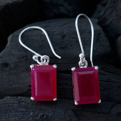 Katarina Red Solitaire Dangle Earrings for Glam Looks