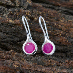 Isabella Red Solitaire Dangle Earrings for Stylish Vibes