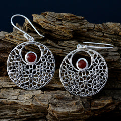 Eleanor Red Solitaire Dangle Earrings for Glam Style