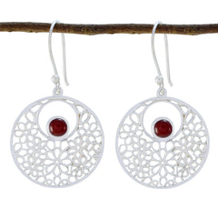 Eleanor Red Solitaire Dangle Earrings for Glam Style Red Onyx Red Dangle