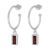 Skylar Red Solitaire Dangle Earrings for Every Occasion Garnet Red Dangle