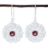Maya Red Solitaire Dangle Earrings for Glam Looks Garnet Red Dangle