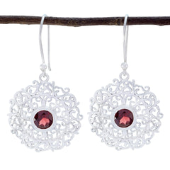 Maya Red Solitaire Dangle Earrings for Glam Looks Garnet Red Dangle