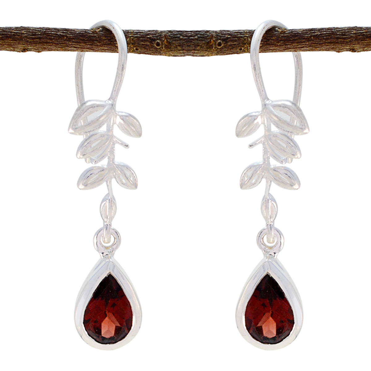 Julia Red Solitaire Dangle Earrings for Every Occasion Garnet Red Dangle
