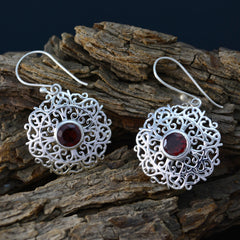 Maya Red Solitaire Dangle Earrings for Glam Looks
