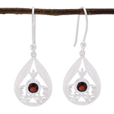 Penelope Red Solitaire Dangle Earrings for Every Occasion Garnet Red Dangle