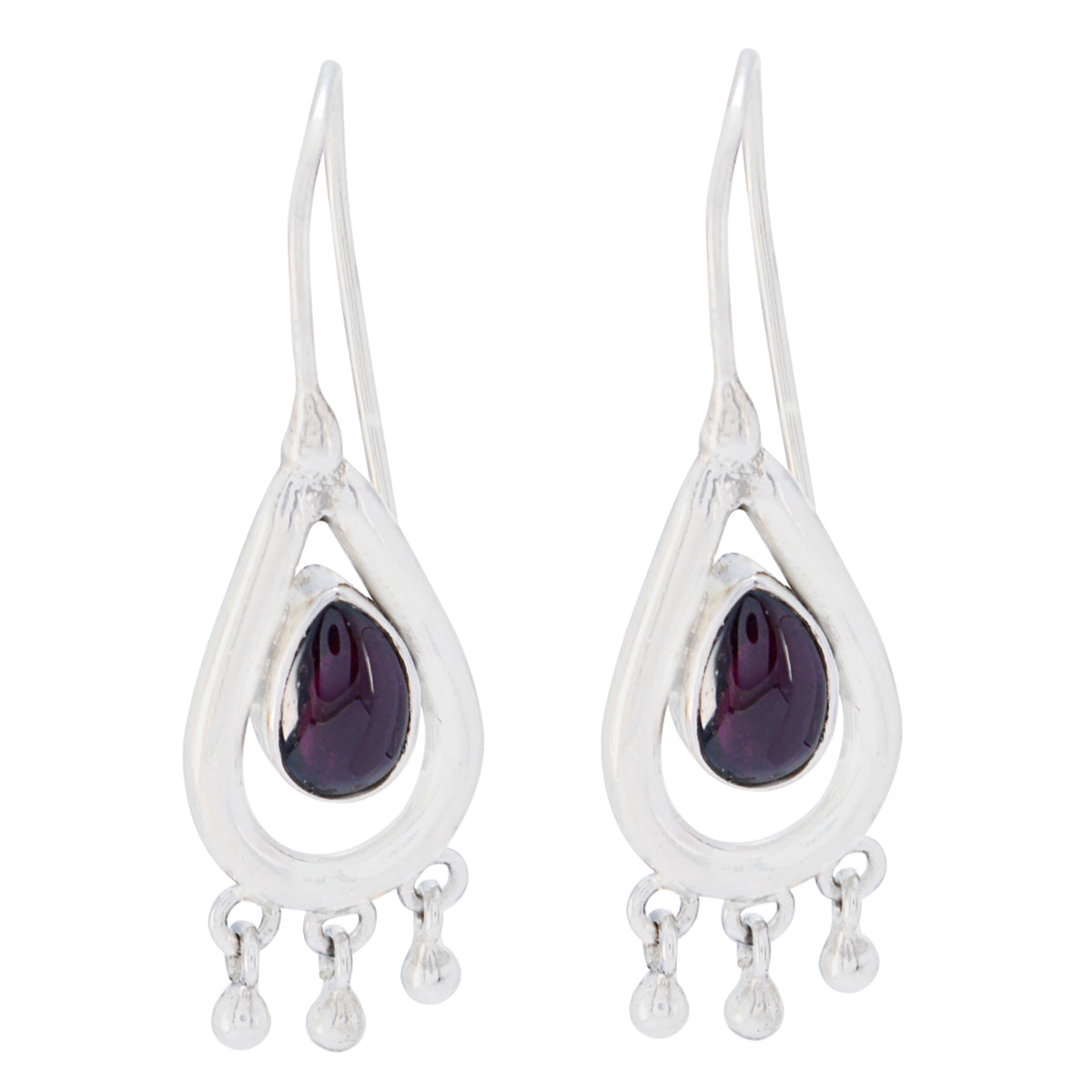 Amelia Red Solitaire Dangle Earrings for Statement Style Garnet Red Dangle