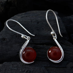 Elena Red Solitaire Dangle Earrings for Stylish Vibes