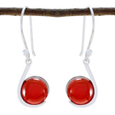 Elena Red Solitaire Dangle Earrings for Stylish Vibes Red Onyx Red Dangle