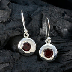 Pauline Red Solitaire Dangle Earrings for Glam Style
