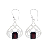 Luna Red Solitaire Dangle Earrings for Stylish Look Garnet Red Dangle