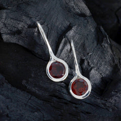 Ines Red Solitaire Dangle Earrings for Everyday Glam
