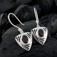 Mathilde Red Solitaire Dangle Earrings for Glam Style